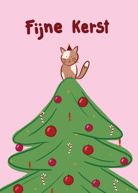 Kat in de kerstboom