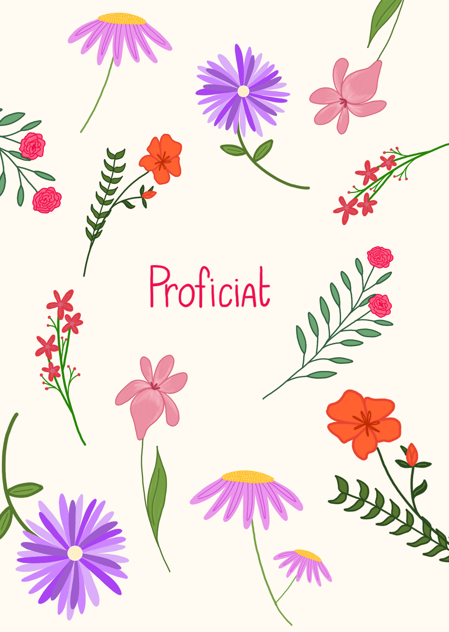 Proficiat met bloemetjes