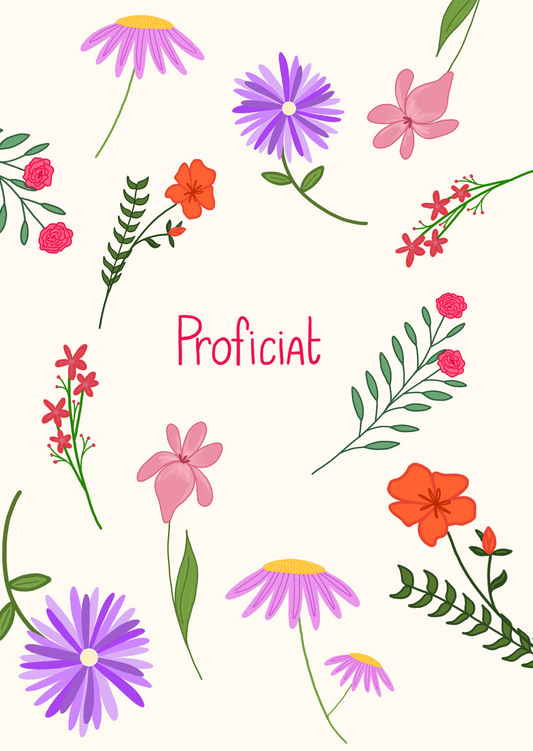 Proficiat met bloemetjes